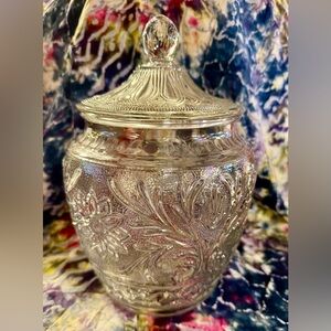 Vintage 1960s Anchor Hocking Sandwich Style Clear Glass Cookie Biscuit jar